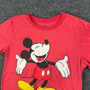 Vintage Disney Mickey Mouse T Shirt Mens XL Red Sports Casual Pullover Crew Neck